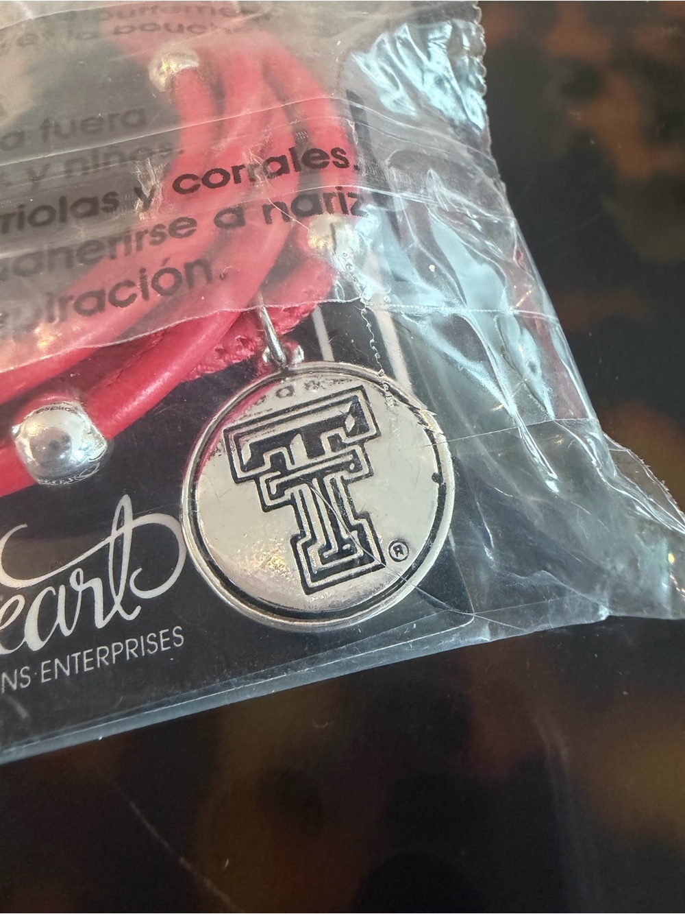 Texas Tech Red Raiders Double T Round Charm Bracelet - Red & Silver